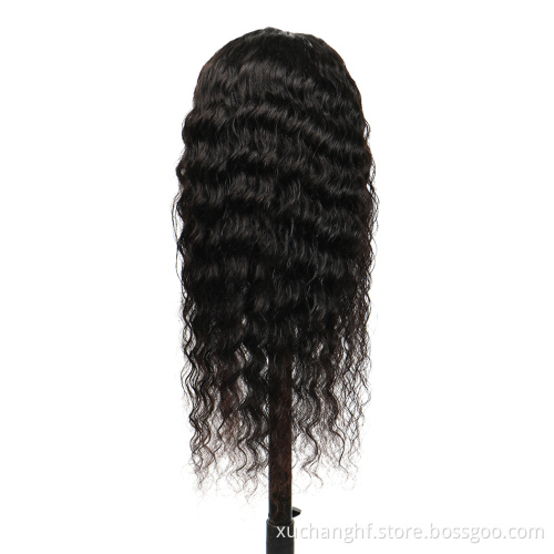 Hanfan High Quality Human Hair Wigs Virgin Remy Brazilian HD Transparent Frontal Deep Curly Wave Lace Front Wig For Black Women